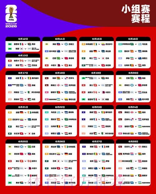 2026世界杯赛程全图完整版 2026世界杯赛程全图完整版